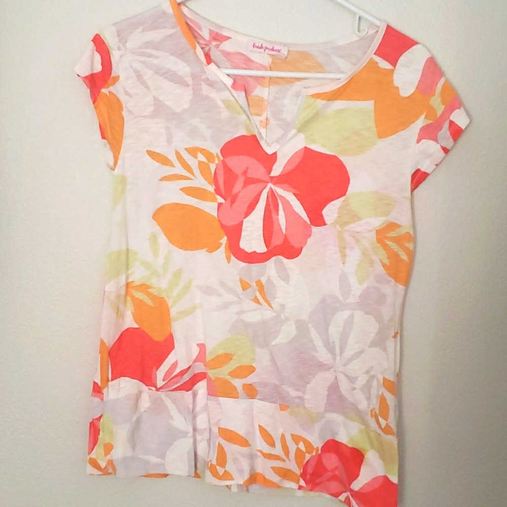 Fresh Produce XS tee floral pattern